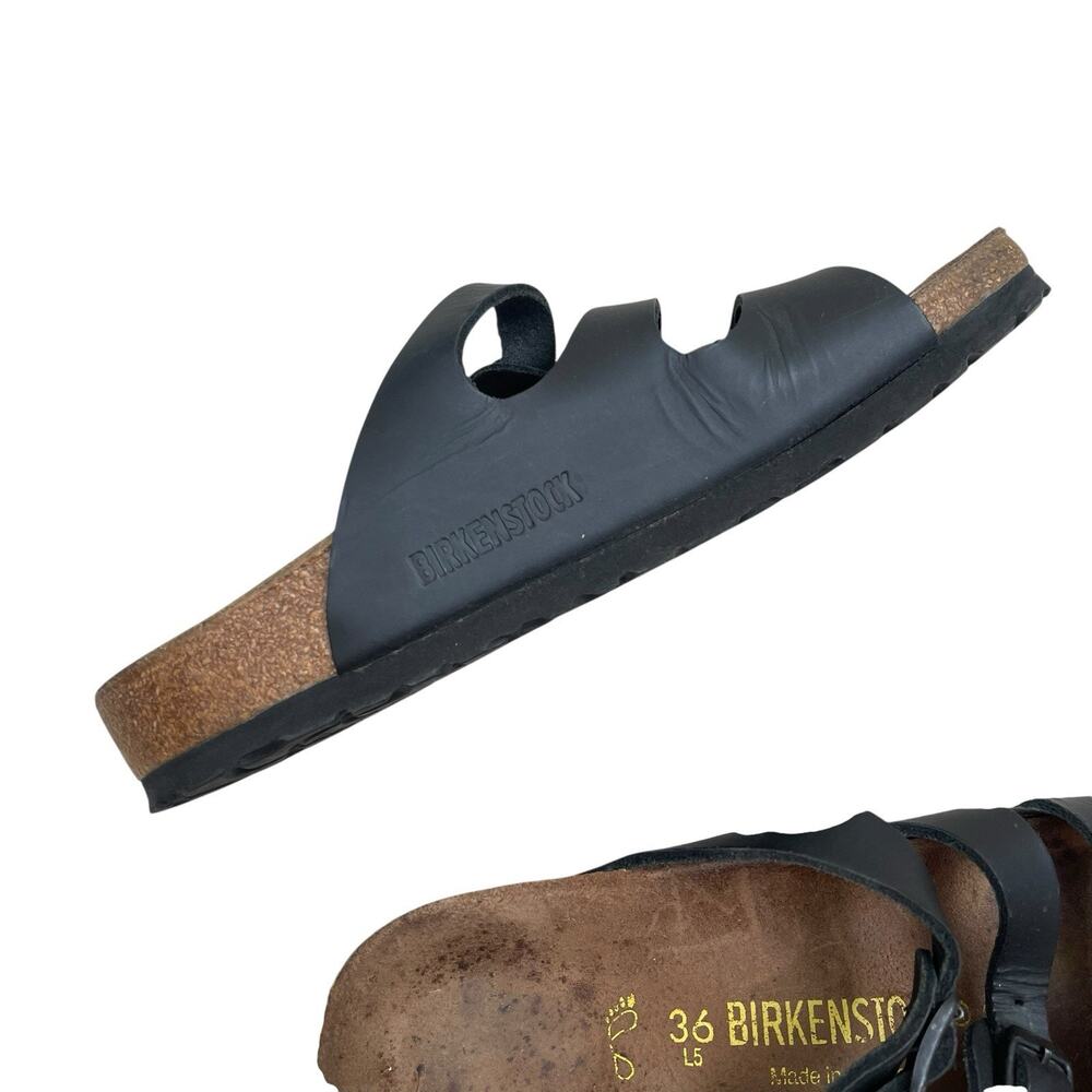 Birkenstock Birko Flor Black Florida Sandals Size 36/6 - Picture 2 of 5